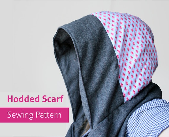 pattern  sewing  Hooded scoody  Sewing Scarf hood hooded patterns ebook scarf hoody PDF Pattern diy