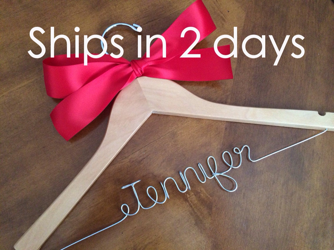 RUSH ORDER, ship next business day---Wedding Hanger, Name Hanger, Wedding Hanger, Personalized Bridal Gift, Bride gift ideas,Dress hanger