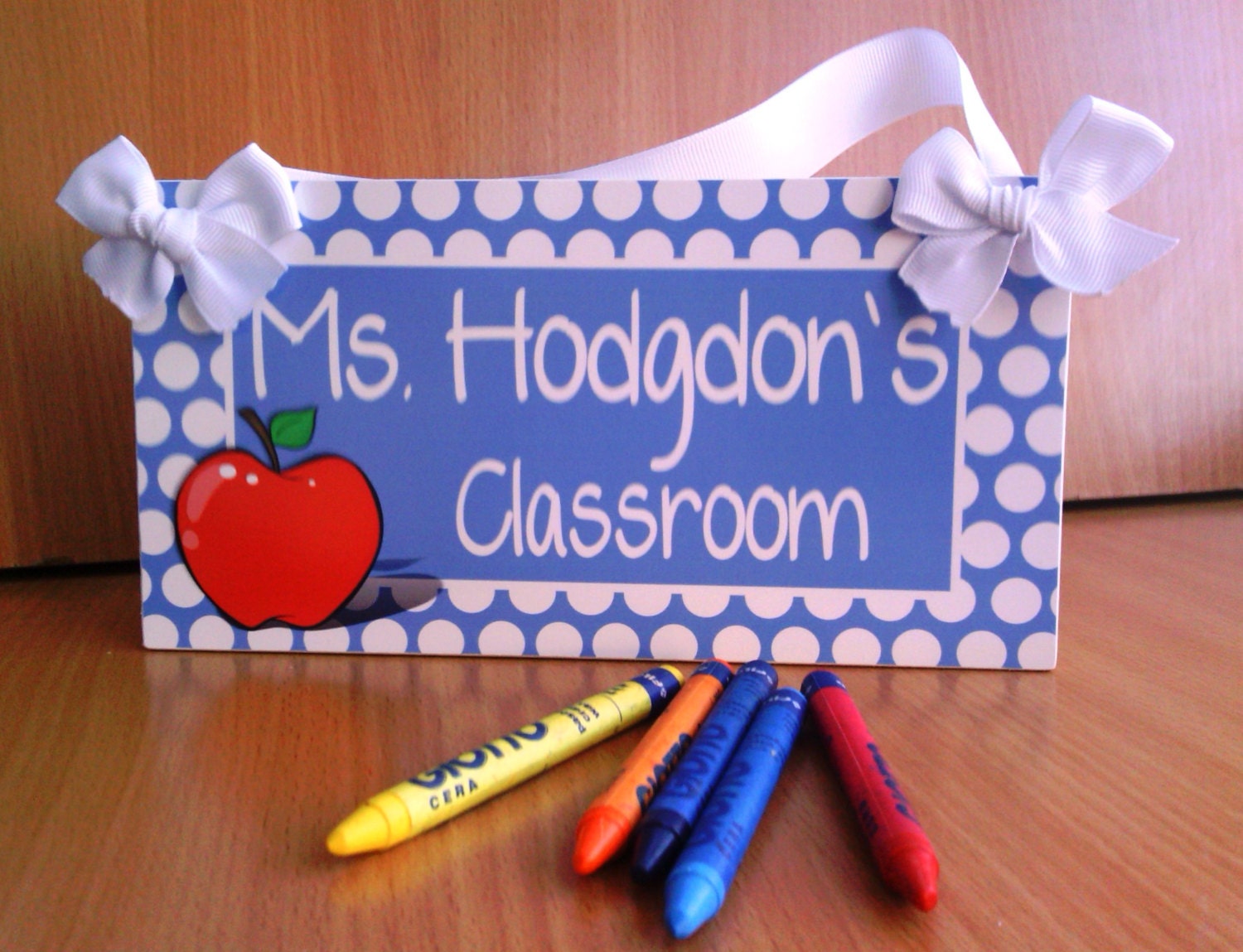 Personalized Teacher Name Classroom Door Sign White By Kasefazem