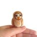 Needle Felted Owl - Miniature Felt Barn Owl Soft Sculpture (Bird)