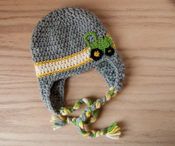 john deere baby crochet tractor hat baby by ...