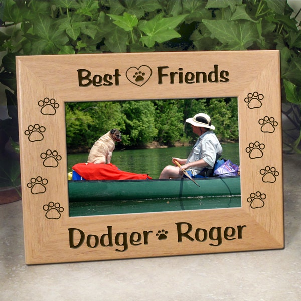 Best Friends Dog Picture Frame by etchedinmyheart1 on Etsy