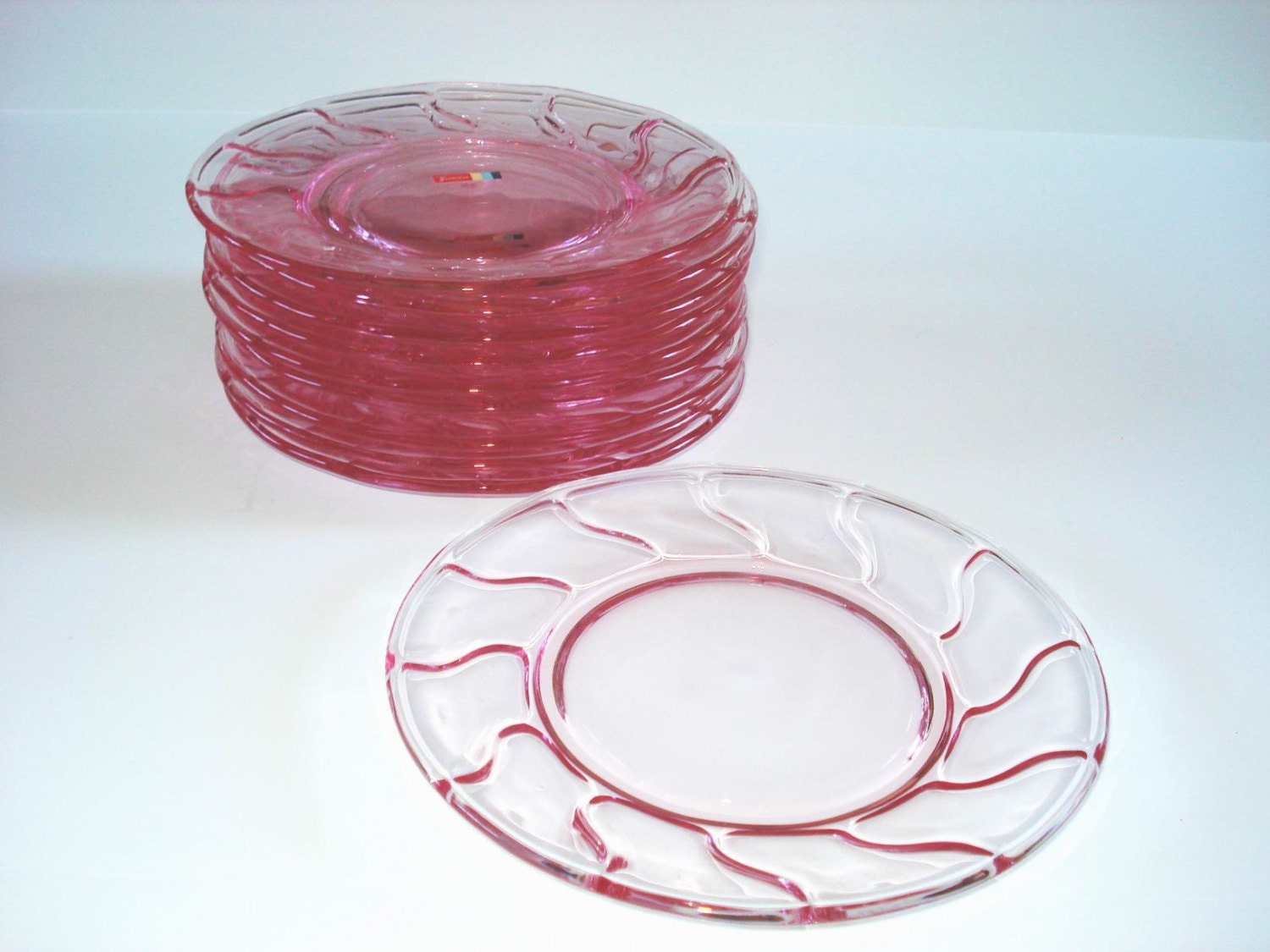 Vintage Set Of 10 Fostoria Pink Glass By Lkwhatthecatdraggedn
