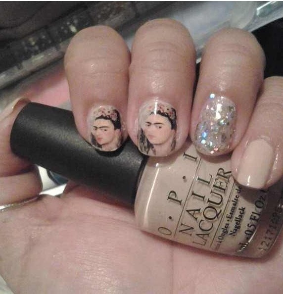 Nail Decals Frida Kahlo with Picasso Hand Earring