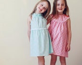 Aqua and White Lace flutter sleeve dress sizes 6m 12m 18m 2 3 4 5 6 7 - 5littlemonkeysdesign