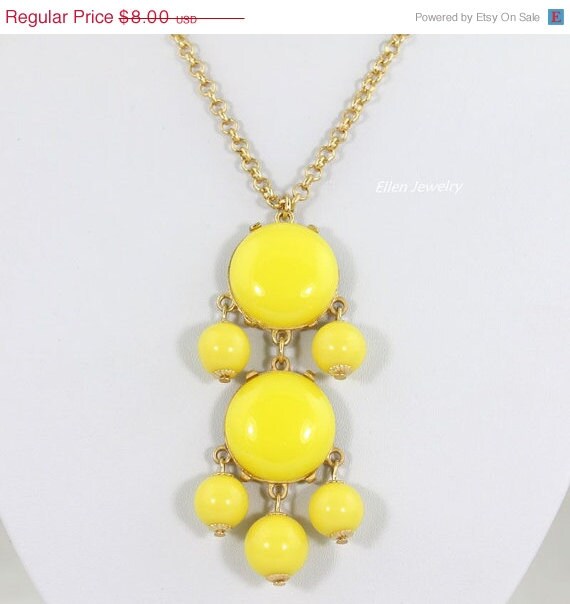 NEW ITEM 2 Stone Yellow Bubble Bib NecklaceBubble by EllenJewelry