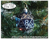 Gamer Geek hand decorated shatter resistant ornament D20 inspired Christmas decoration nerdy - ThePerfectCup