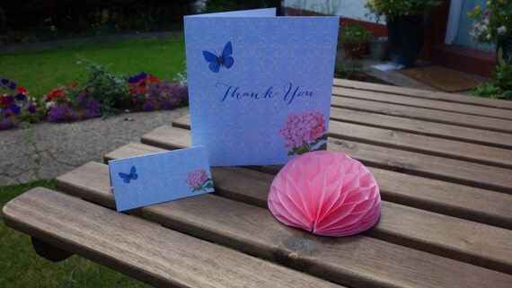 Vintage Country Garden Damask DIY Printable Thank You Card Il_570xn