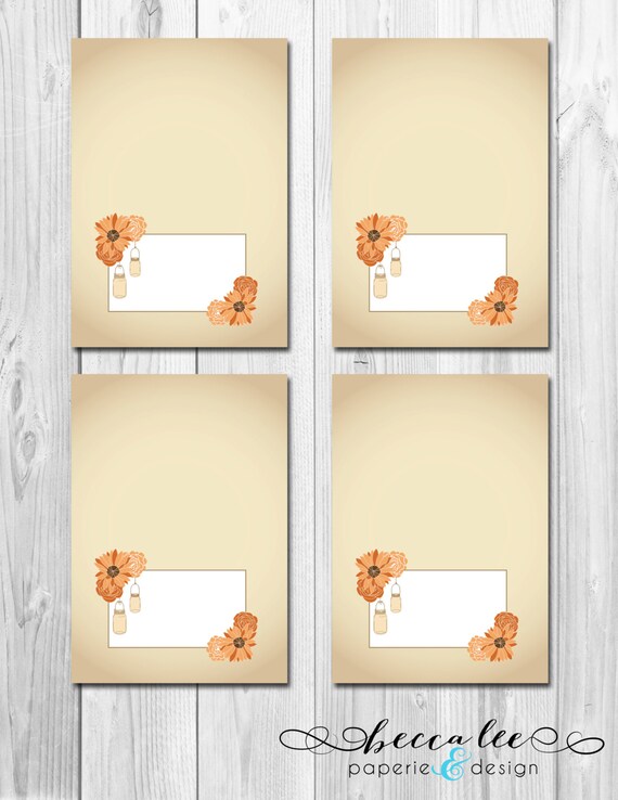 INSTANT DOWNLOAD - Fall Mason Jar Tent Cards - DIY - Printable Il_570xn