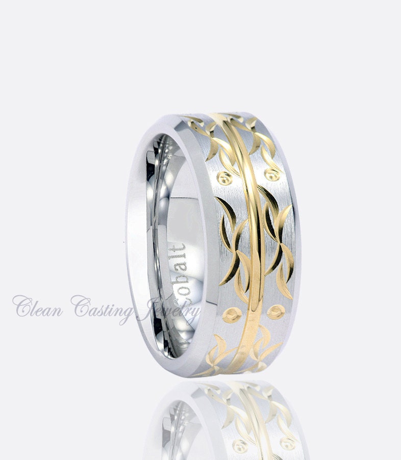 Personalized Engraved Cobalt Wedding Ring by CleanCastingJewelry