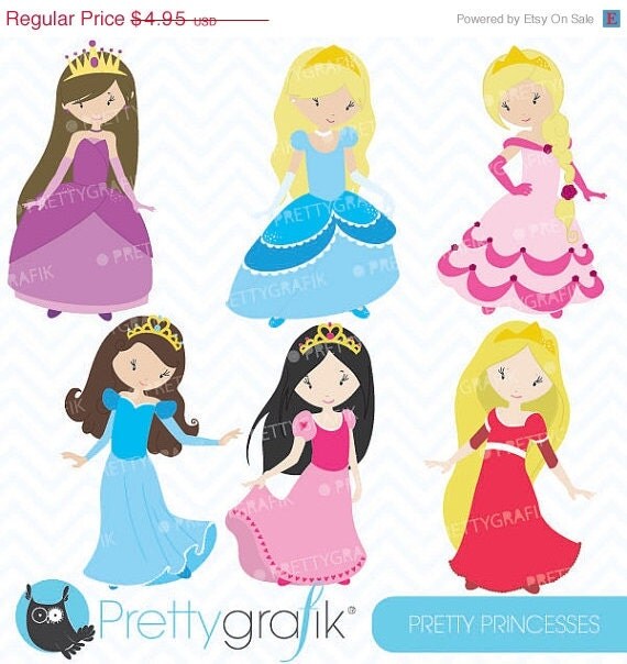70% OFF SALE princess clipart commercial use, vector graphics, digital clip art, digital images - CL457 Il_570xn