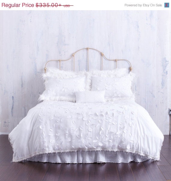 FRENCH COTTAGE DESIGNER Duvet Cover with Snow by CloudHunterCo