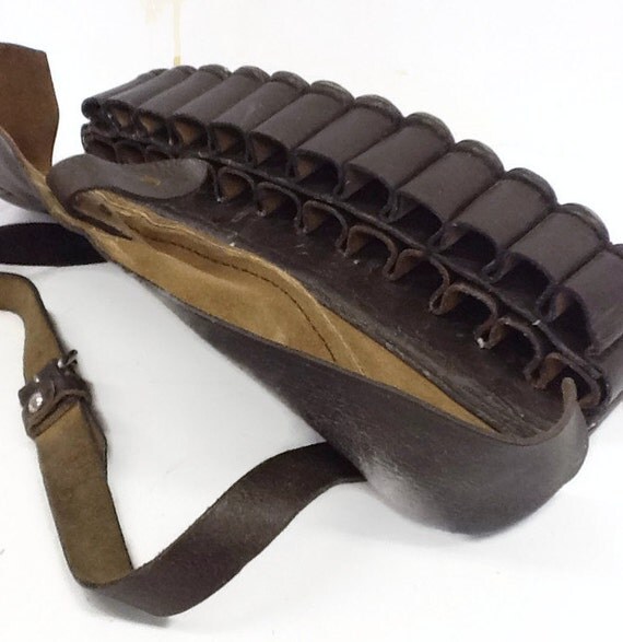 Vintage WWII leather ammo belt pouch by CallMeCleverVintage