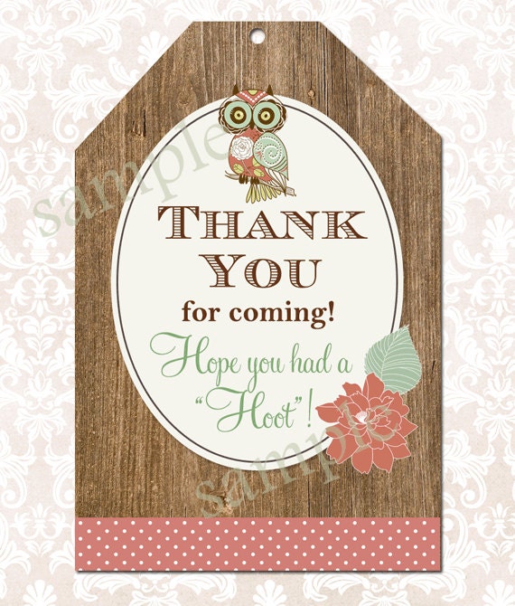 Fall Floral Owl Baby Shower Favor Tags- Printable Il_570xn