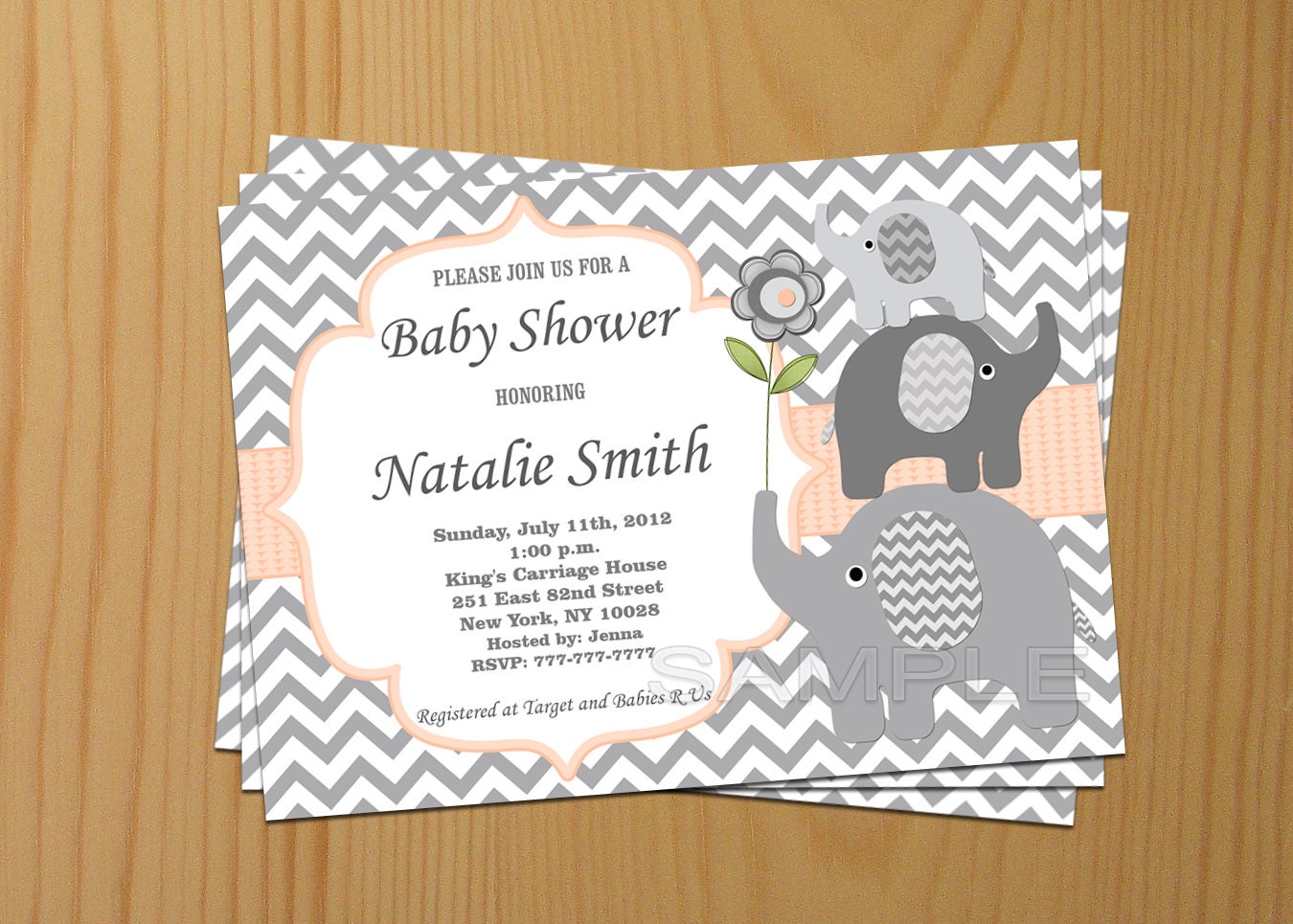 Editable Baby Shower Invitation Elephant Baby Shower Invitation Boy ...