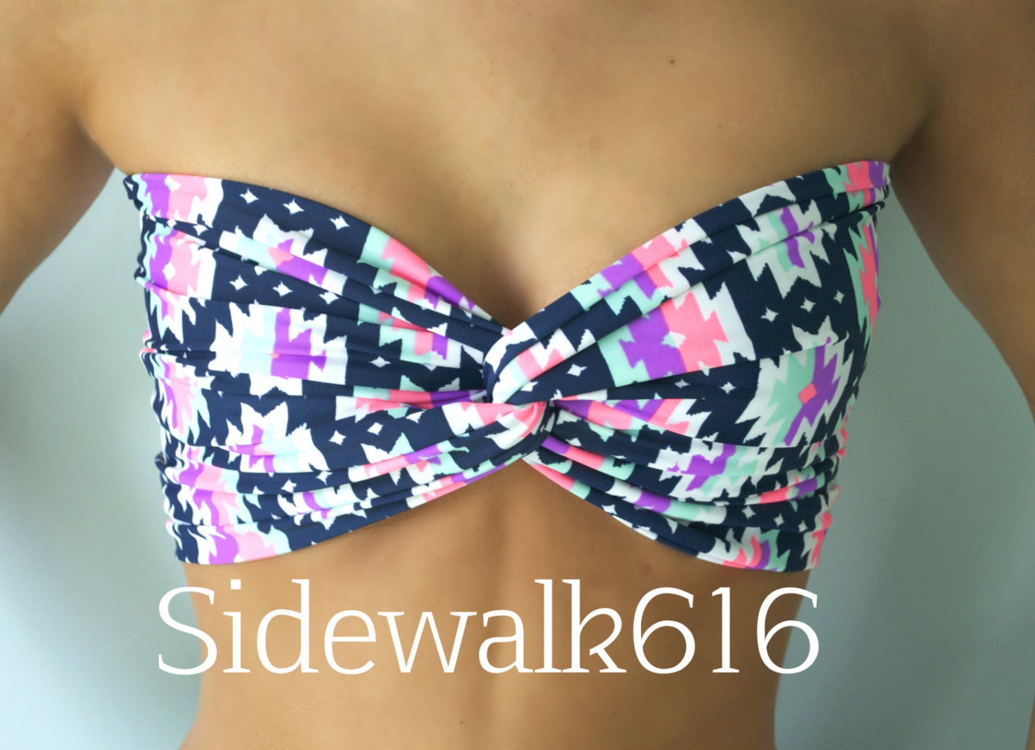 Tribal Bandeau Spandex Bandeau Top Bikini Bandeau Swimsuit