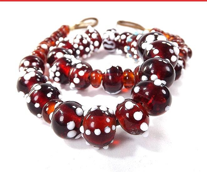 Glass Jewelry by TOAO: Brown Beads Necklace