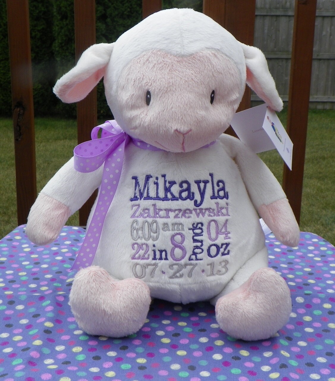 personalized lamb stuffed animal