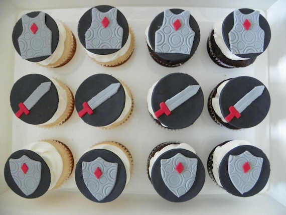 Edible Fondant Knight Cupcake And Cake Toppers