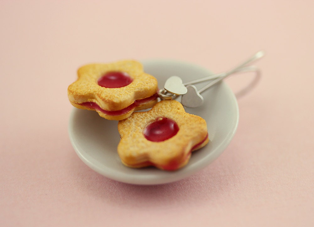 Jam Cookie Earrings by shayaaron on Etsy