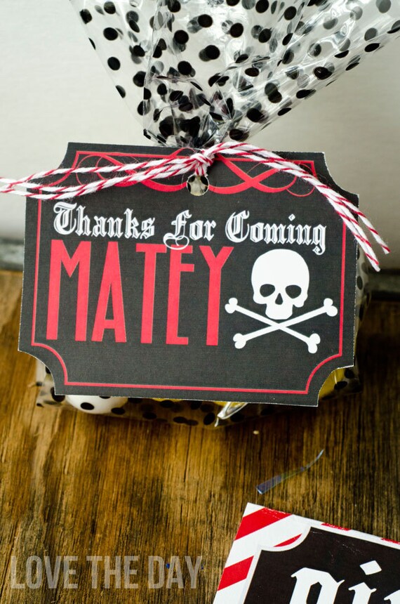 Pirate Birthday Party PRINTABLE Favor Tags (INSTANT DOWNLOAD) from Love The Day Il_570xn