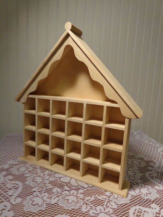 Vintage Wood Divided Display Box Shadow Box by BubbiesMemories