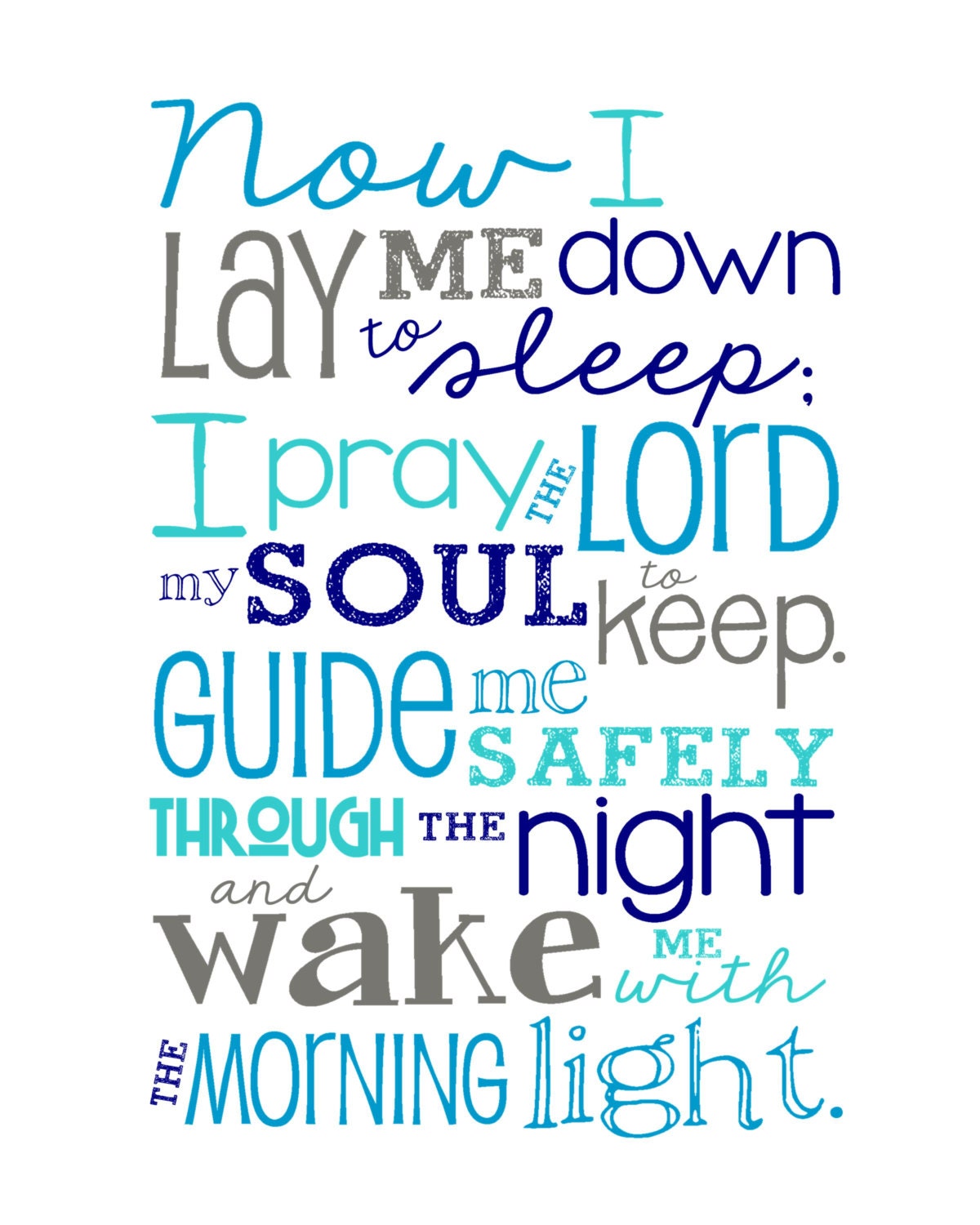 Now I Lay Me Down to Sleep Prayer 8x10 print by sweetleighmama