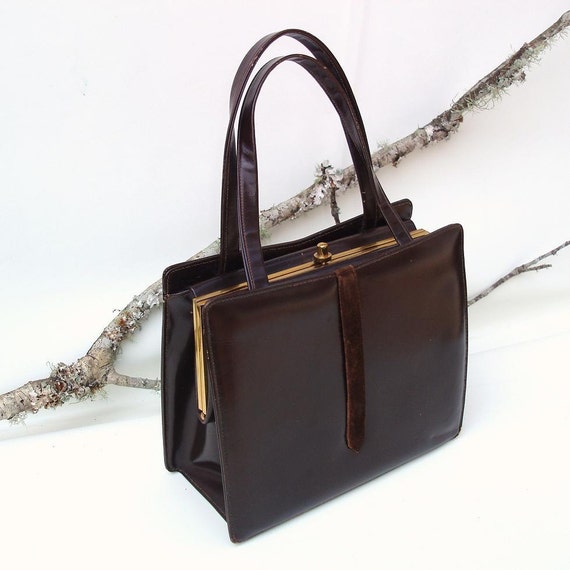 Vintage Kelly Bag 1960s Purse Chocolate Brown by WhimzyThyme