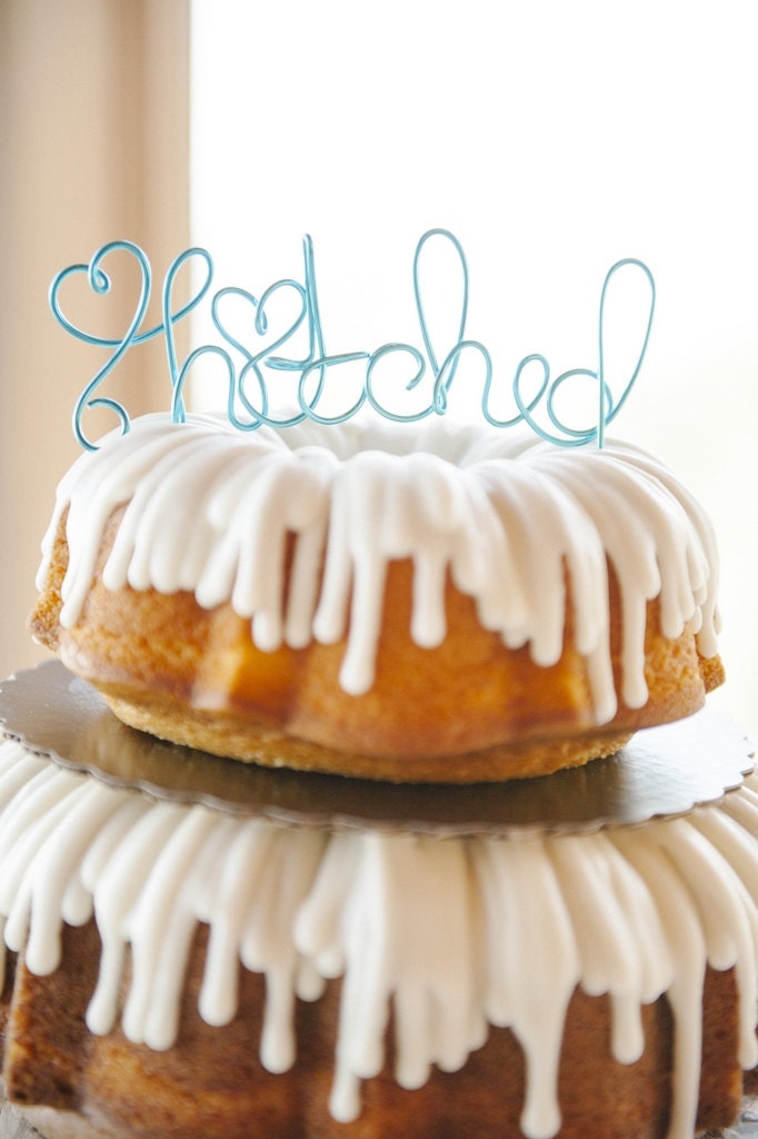 Wedding Cake Topper Custom Colors Hitched by HomesAndWeddings