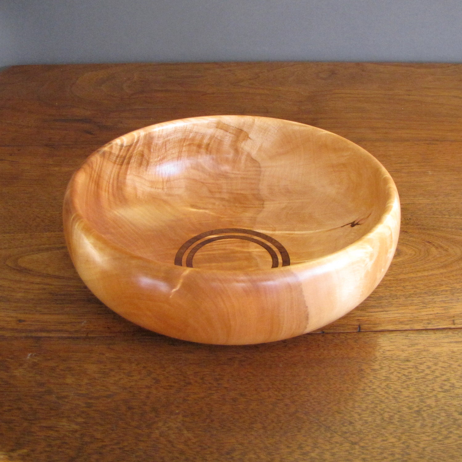 Maple wood salad bowl wood turning brown & by TreeStreetTurnings