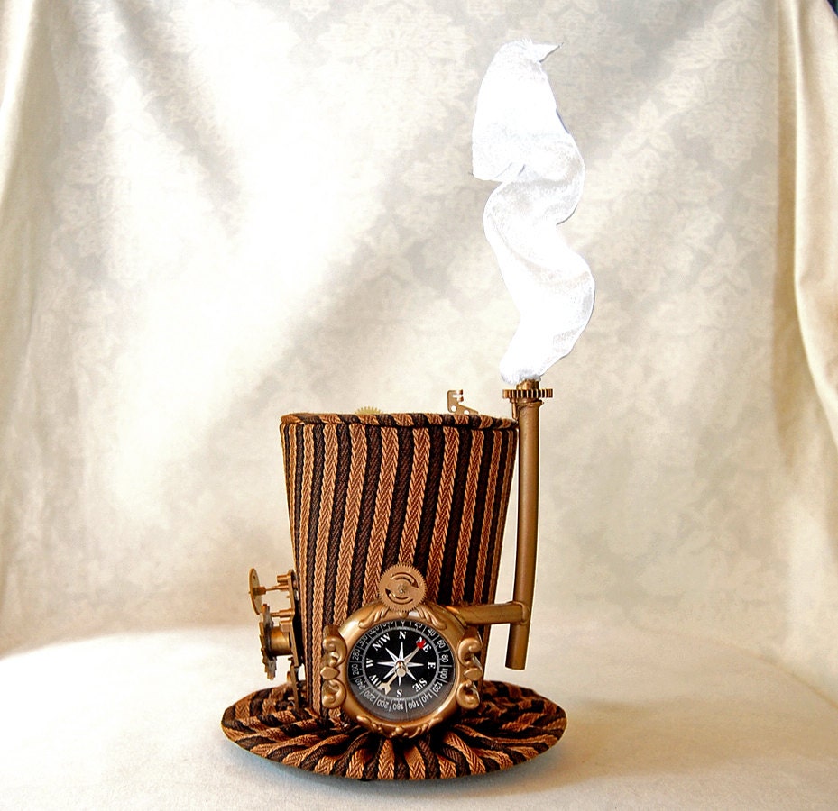 Tiny Top Hat: Steam Punk Professor - Lolita Cosplay Costume Party Fascinator Photo Photography Prop Wedding Tophat Small Mini Miniature