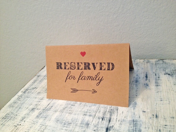 wedding wedding signs For sign theme  rustic rustic  wedding Family reserved  Reserved