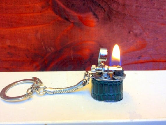 Mini Lift Arm Keychain Lighter Dark Green by TheLeafery on Etsy
