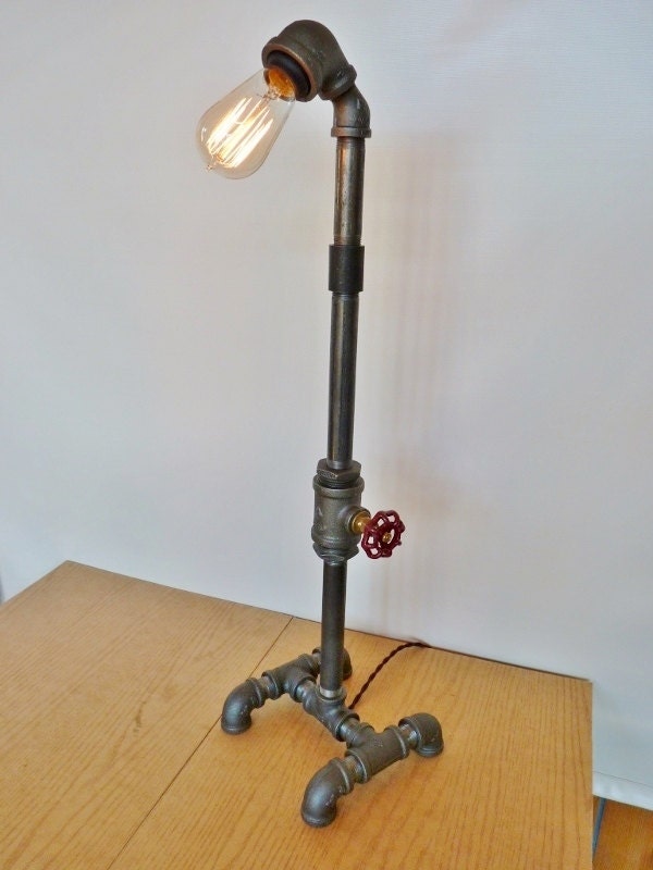 Items similar to FAUCET HANDLE DIMMER! Pipe lamp with faucet dimmer