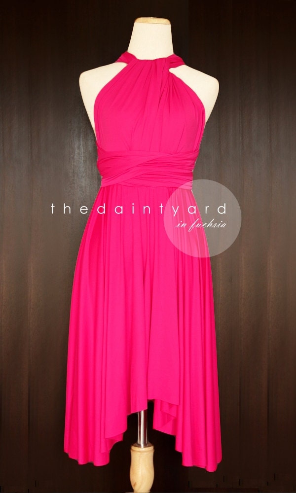 Fuchsia Bridesmaid Convertible Dress Infinity Dress Multiway Dress Wrap Dress Hot Pink
