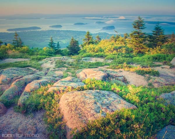 Maine Landscape Photo, Acadia National Park, Nature Photography, Fine Art Print, Wall Art, Cadillac Mountain, Maine Coast, 5x7 8x10 or 11x14 - RockyTopPrintShop