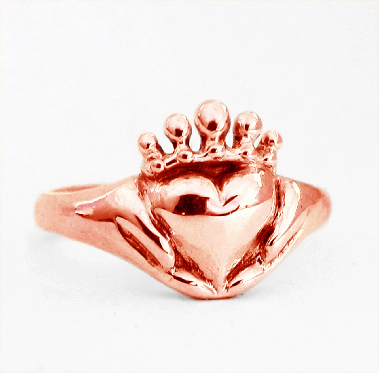 Rose Gold Claddagh - Celtic Promise Ring - Claddagh Wedding Ring ...