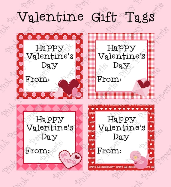 Printable Valentine Gift Tags by PinkPosyPaperie on Etsy
