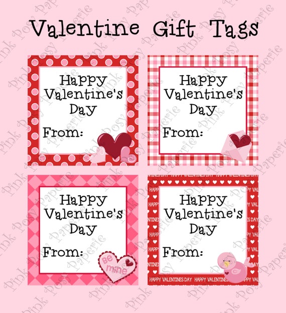 Printable Valentine Gift Tags By PinkPosyPaperie On Etsy