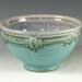 Stoneware pottery bowl , turquoise aqua handmade