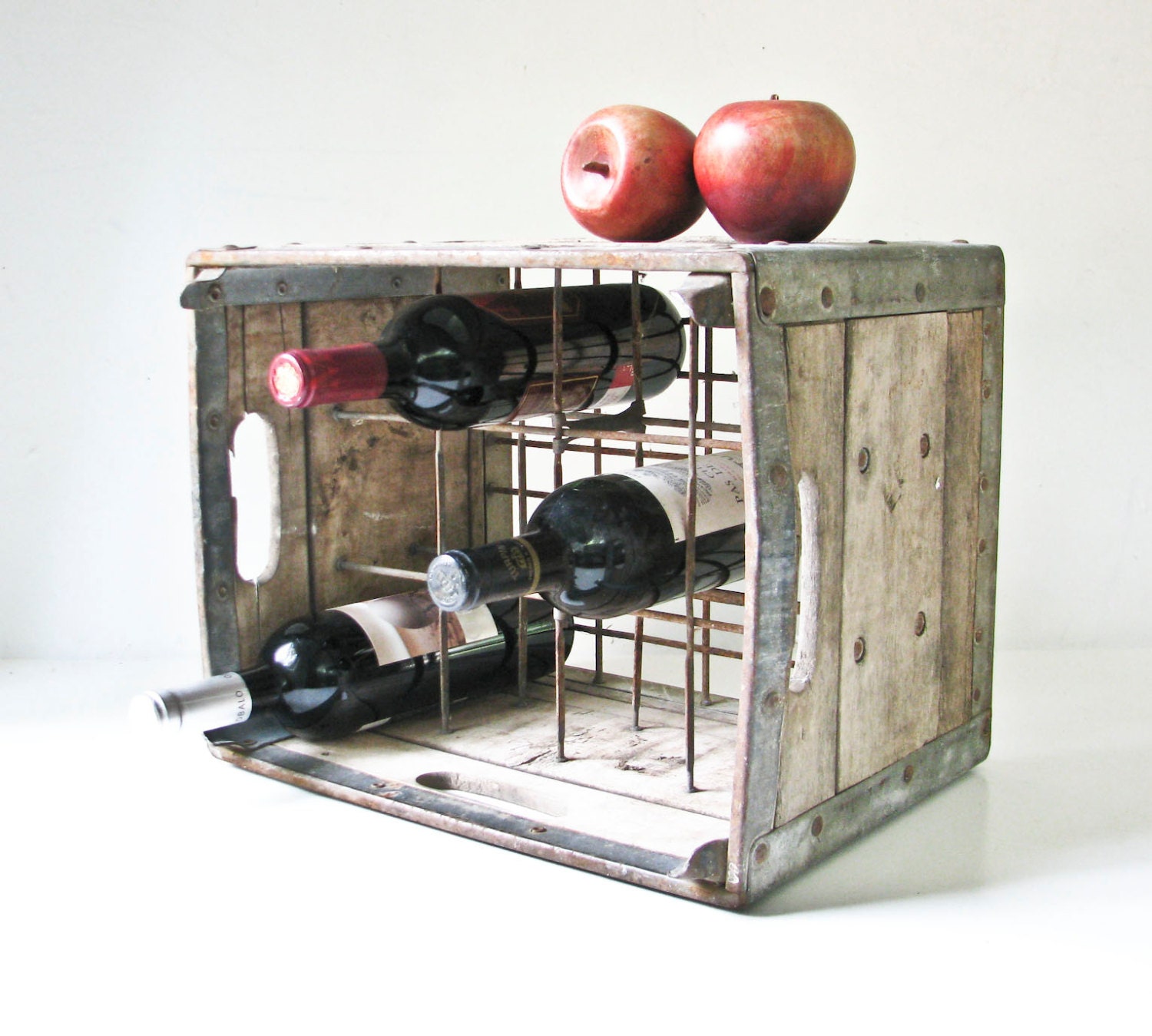 Vintage Milk Crate - Wood Box - Wine Rack - BeeJayKay