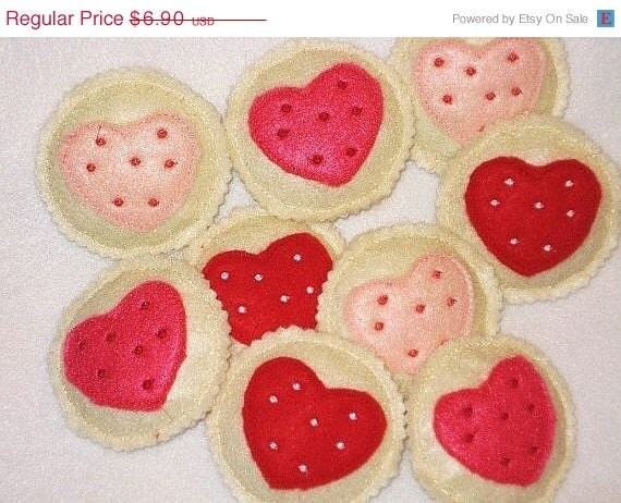 END OF YEAR Valentine Heart Felt Pretend Play Cookies Set Of 4 Perfect for Valentines Il_570xn