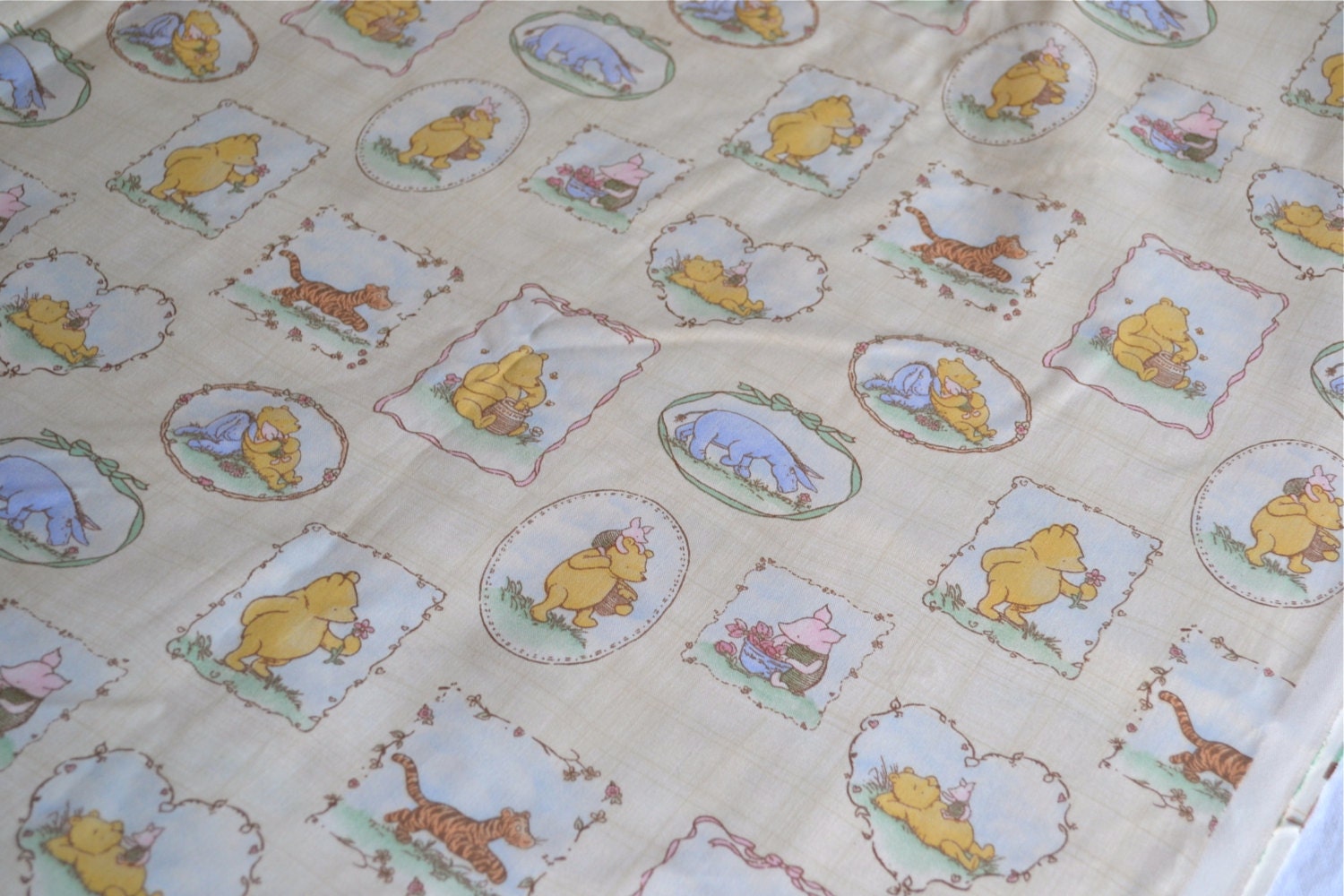 Vintage Fabric Winnie The Pooh Classic Print By The Yard