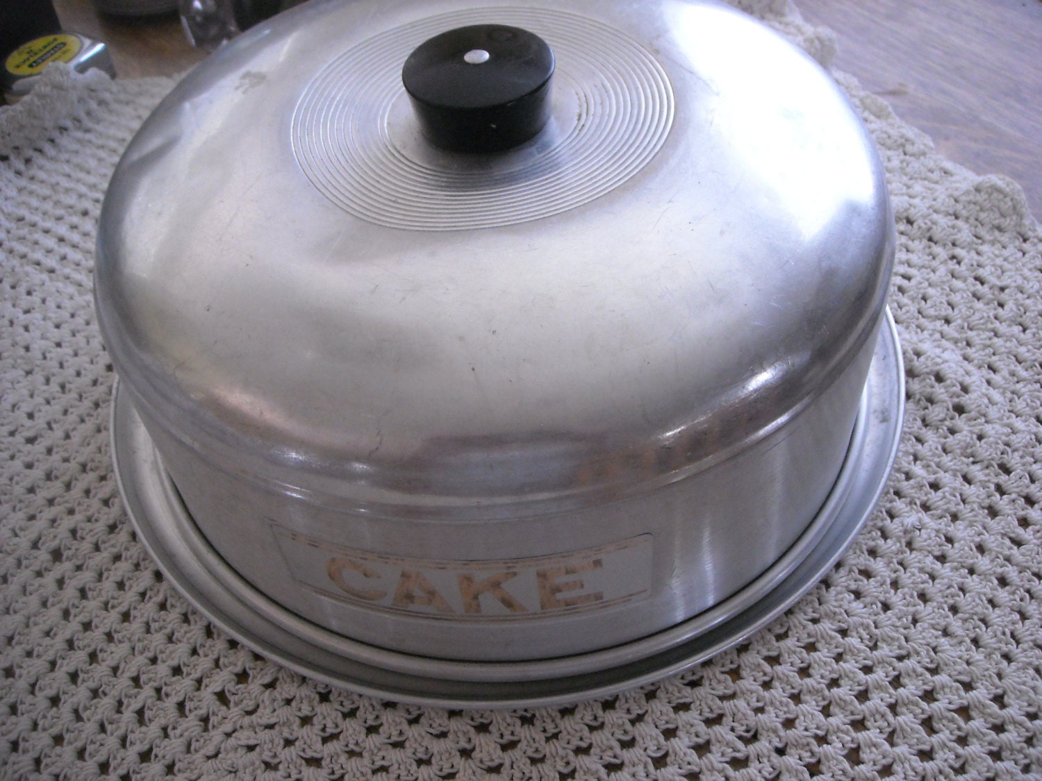 Vintage Aluminum Cake Carrier by ContemporaryVintage on Etsy