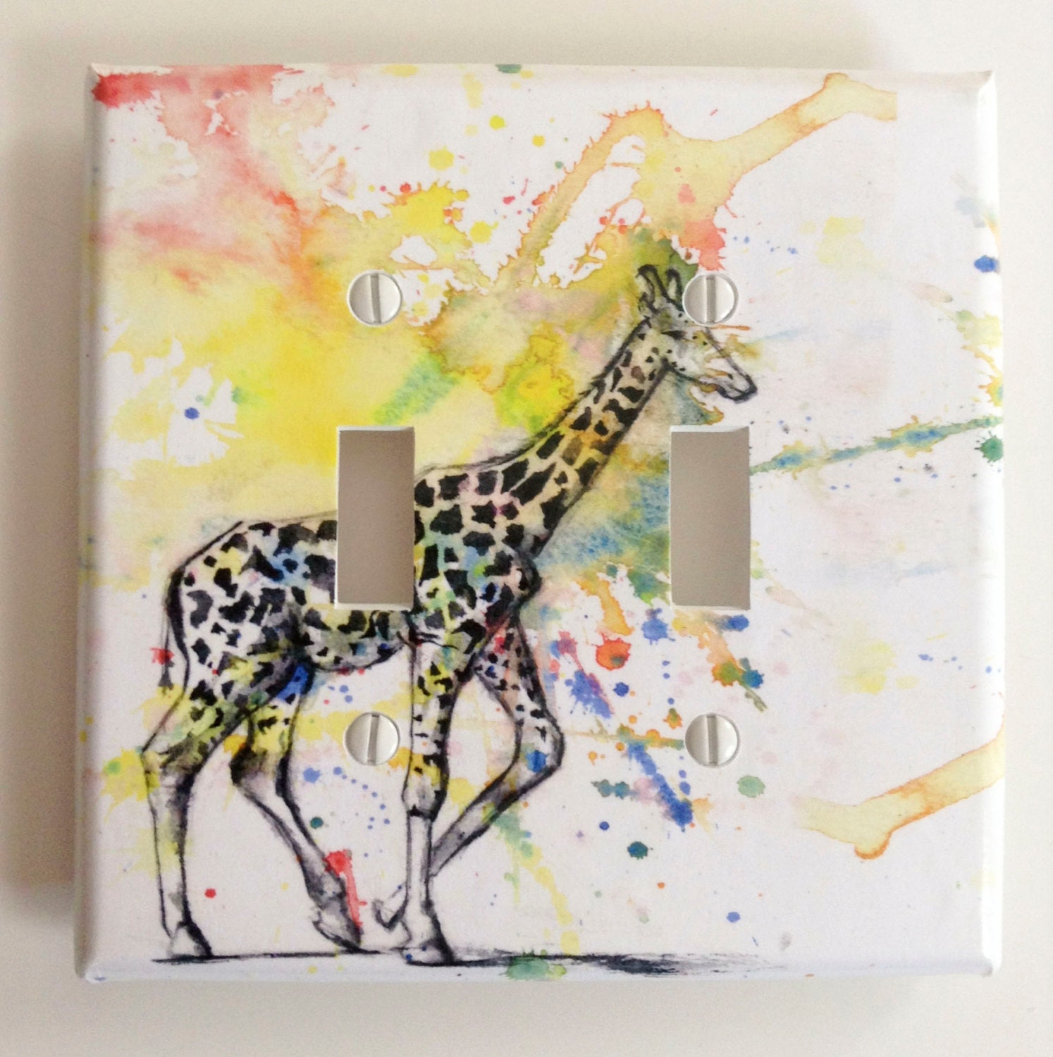 Giraffe Decorative Double Light Switch Plate Cover by idillard
