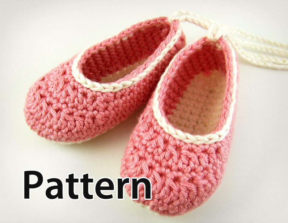 Pattern Crochet Baby Booties Baby Ballet Flats by JennOzkan