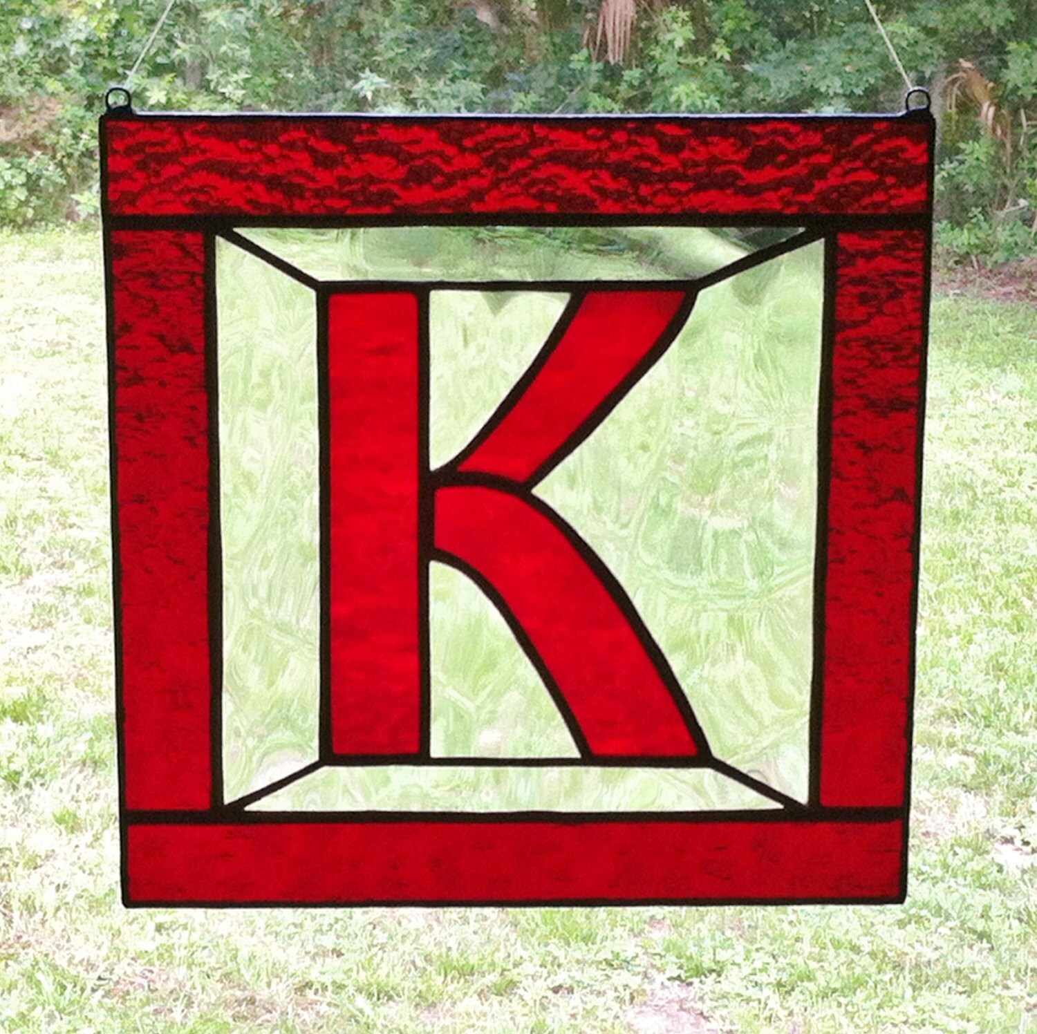 Letter K Initial CUSTOM Stained Glass Suncatcher