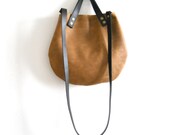 leather  basket bag, Handbag ,Cross-body -  brown - Smadars