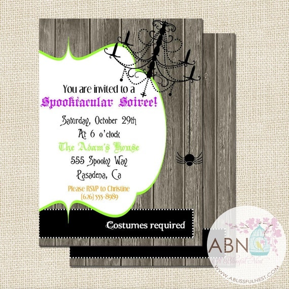 HALLOWEEN CHANDELIER Party Invitation - PRINTABLE - By A Blissful Nest Il_570xn