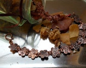 Embossed Copper Flowers Bracelet - WindDancerStudios